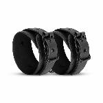 Наручники Bedroom Fantasies: Faux Leather Handcuffs One Size, чорні - мініатюра 4