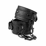 Наручники Bedroom Fantasies: Faux Leather Handcuffs One Size, чорні - мініатюра 2