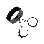Наручники з нашийником Bedroom Fantasies: Collar & Wrist Cuffs, чорні - мініатюра 1