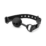 Повітропроникний кляп Bedroom Fantasies: Breathable Silicone Ball Gag, чорний - мініатюра 1