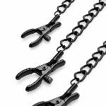 Затискачі для сосків та клітора Bedroom Fantasies: Nipple & Clitoral Clamps, чорні - мініатюра 2