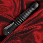Пульсатор Blush Temptasia – Lazarus Thrusting Dildo – Black, ребристий стовбур, 3 швидкості - мініатюра 8