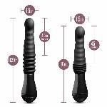 Пульсатор Blush Temptasia – Lazarus Thrusting Dildo – Black, ребристий стовбур, 3 швидкості - мініатюра 5