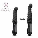Пульсатор Blush Temptasia – Lazarus Thrusting Dildo – Black, ребристий стовбур, 3 швидкості - мініатюра 4