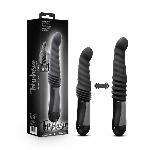 Пульсатор Blush Temptasia – Lazarus Thrusting Dildo – Black, ребристий стовбур, 3 швидкості - мініатюра 7