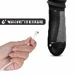 Пульсатор Blush Temptasia – Lazarus Thrusting Dildo – Black, ребристий стовбур, 3 швидкості - мініатюра 3
