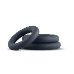 Набір ерекційних кілець Boners 3-Piece Cock Ring Set – Grey, 3; 3,3 та 4,4 см - мініатюра 1