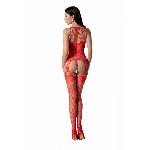 Бодістокінг з безліччю бретелей Passion BS095 One Size, red, імітація пояса та панчіх, з доступом - мініатюра 2