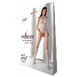 Бодістокінг з безліччю бретелей Passion BS095 One Size, white, імітація пояса та панчіх, з доступом - мініатюра 6