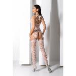 Бодістокінг з безліччю бретелей Passion BS095 One Size, white, імітація пояса та панчіх, з доступом - мініатюра 9