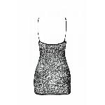 Ажурна мінісукня на тонких бретелях Passion BS096 One Size, white, плетіння на грудях - мініатюра 4