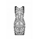 Мінісукня з вертикальним візерунком Passion BS097 One Size, black, плетіння з боків - мініатюра 4