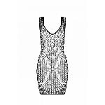 Мінісукня з вертикальним візерунком Passion BS097 One Size, black, плетіння з боків - мініатюра 3