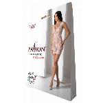 Мінісукня з вертикальним візерунком Passion BS097 One Size, white, плетіння з боків - мініатюра 6