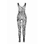Бодістокінг з крилами Passion BS098 One Size, white, середня сітка, відкритий доступ - мініатюра 4