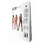 Бодістокінг з плетінням на грудях Passion BS099 One Size, white, відкритий доступ, імітація підв’язо - мініатюра 7