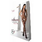 Бодістокінг з плетінням на животику Passion BS100 One Size, black, декоративний шов, з доступом - мініатюра 6