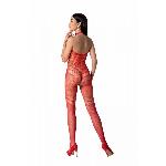Бодістокінг з плетінням на животику Passion BS100 One Size, red, декоративний шов, з доступом - мініатюра 2