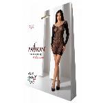 Напівпрозора мінісукня Passion BS101 One Size, black, рукави-мітенки - мініатюра 6