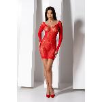 Напівпрозора мінісукня Passion BS101 One Size, red, рукави-мітенки - мініатюра 8