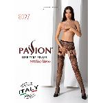 Еротичні колготки-бодістокінг з ажурним поясом Passion S027 One Size, black, відкритий доступ - мініатюра 4