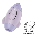 Вакуумний стимулятор з вібрацією Satisfyer Mission Control Violet, 2 незалежні мотори - мініатюра 1