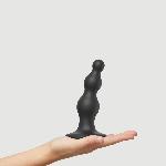 Насадка для страпона Strap-On-Me Dildo Plug Beads Black S - мініатюра 2