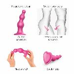 Насадка для страпона Strap-On-Me Dildo Plug Beads Framboise Metallic S - мініатюра 3