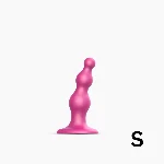 Насадка для страпона Strap-On-Me Dildo Plug Beads Framboise Metallic S - мініатюра 1