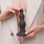 Насадка для страпона Strap-On-Me Dildo Plug Beads Black M - мініатюра 6