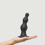 Насадка для страпона Strap-On-Me Dildo Plug Beads Black L - мініатюра 2