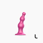 Насадка для страпона Strap-On-Me Dildo Plug Beads Framboise Metallic L - мініатюра 1