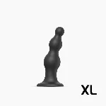 Насадка для страпона Strap-On-Me Dildo Plug Beads Black XL - мініатюра 1