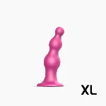 Насадка для страпона Strap-On-Me Dildo Plug Beads Framboise Metallic XL - мініатюра 1