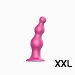 Насадка для страпона Strap-On-Me Dildo Plug Beads Framboise Metallic XXL - мініатюра 1