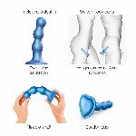 Насадка для страпона Strap-On-Me Dildo Plug Balls Blue Metallic L - мініатюра 3