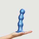 Насадка для страпона Strap-On-Me Dildo Plug Balls Blue Metallic XL - мініатюра 2