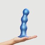 Насадка для страпона Strap-On-Me Dildo Plug Balls Blue Metallic XXL - мініатюра 2