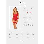 Комплект корсет та стрінги Obsessive Ingridia corset & thong M/L, червоний - мініатюра 5