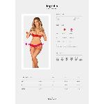 Комплект Obsessive Ingridia 2-pcs crotchless set XL/2XL, червоний, з доступом, відкриті груди - мініатюра 5