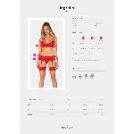 Комплект Obsessive Ingridia 3-pcs set XS/S, червоний, бюстгальтер, стрінги, пояс - мініатюра 5