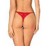 Трусики з доступом Obsessive Ingridia crotchless thong M/L, червоні - мініатюра 2