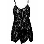 Сорочка бебі-дол Leg Avenue Rose Lace Flair Chemise Black, One Size - мініатюра 3