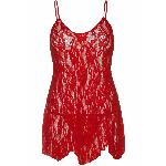 Сорочка бебі-дол Leg Avenue Rose Lace Flair Chemise Red, One Size - мініатюра 3