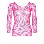 Сітчастий топ Leg Avenue Long Sleeves T-Shirts Neon Pink, One Size - мініатюра 3