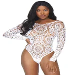 Еротичне боді-бодістокінг Leg Avenue Snap crotch thong back teddy White M/L - мініатюра 1