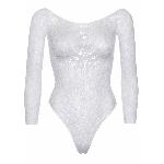 Еротичне боді-бодістокінг Leg Avenue Snap crotch thong back teddy White M/L - мініатюра 4