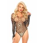 Сітчасте боді зі стразами Leg Avenue Crystalized fishnet bodysuit Black One Size - мініатюра 4
