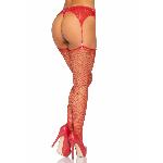 Пояс для панчіх зі стразами Leg Avenue Rhinestone Garterbelt Red One Size - мініатюра 2