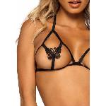 Еротичний комплект з відкритою чашкою Leg Avenue Open cup bra and pearl panty One Size Black - мініатюра 4